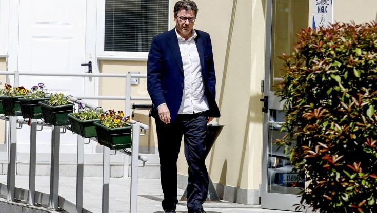Il ministro dell'Economia e delle Finanze Giancarlo Giorgetti al termine del Consiglio federale della Lega