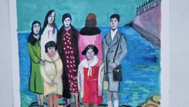 Illustrazione di Maira Kalman ispirata alla comunit&agrave; ebraica di Rodi tratta dal libro di Michael Frank Cento volte sabato