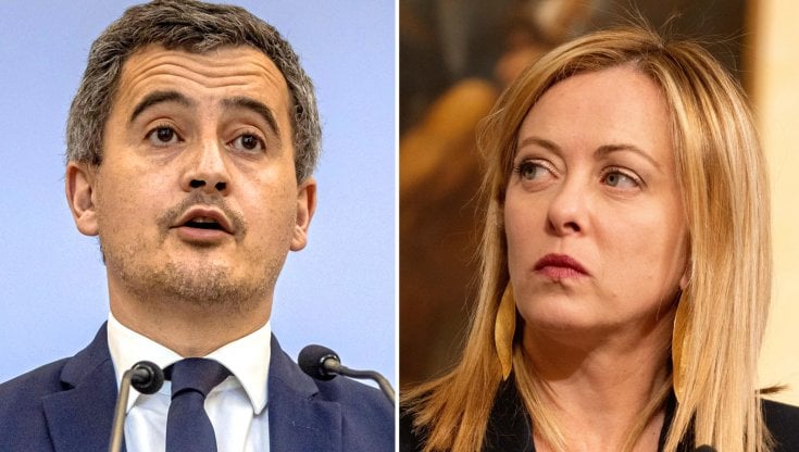 G&eacute;rald Darmanin e Giorgia Meloni