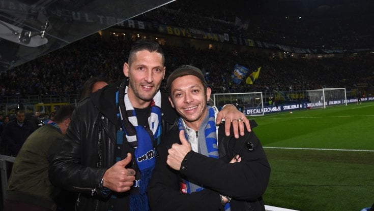 Valentino Rossi a San Siro con Marco Materazzi