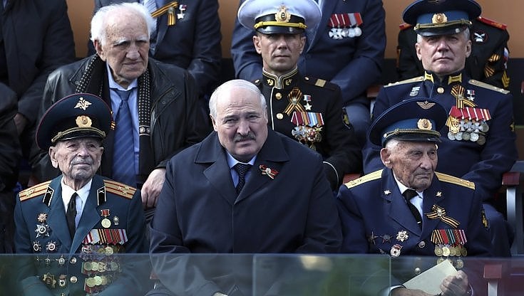 Alexander Lukashenko a Mosca alla parata per la celebrazione della Giornata della Vittoria, il 9 maggio