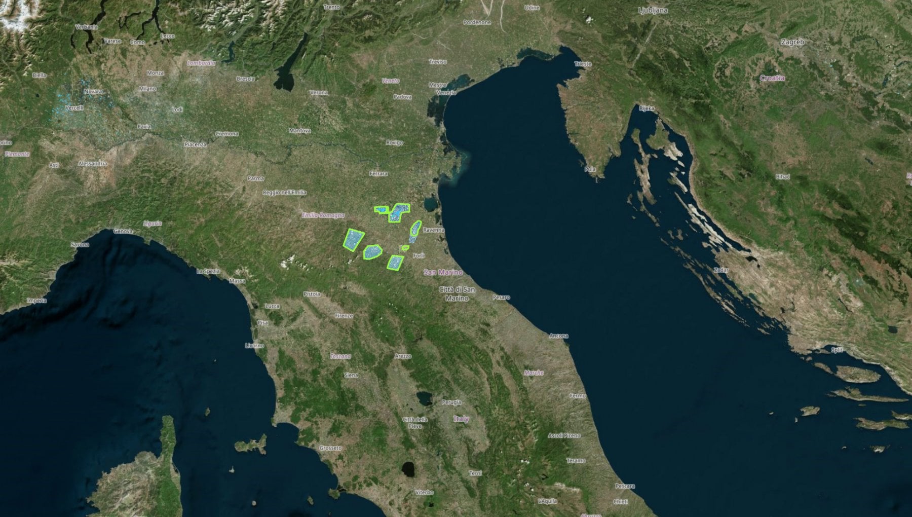 Le aree alluvionate dell'Emilia-Romagna: la mappa