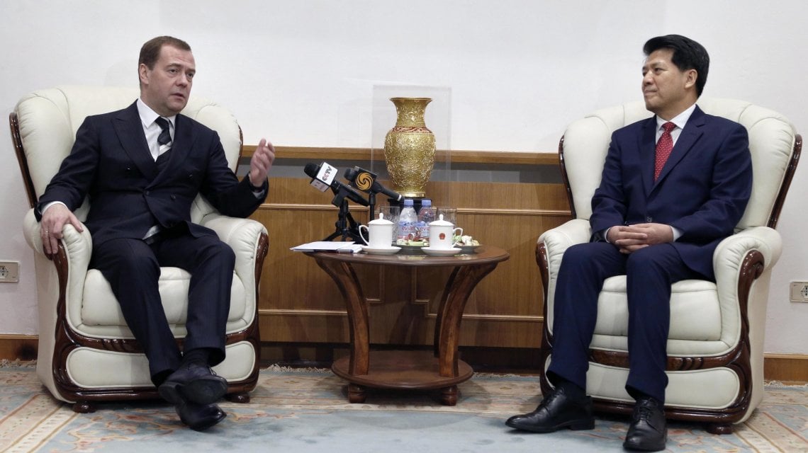 Li Hui a Mosca con Dmitri Medvedev