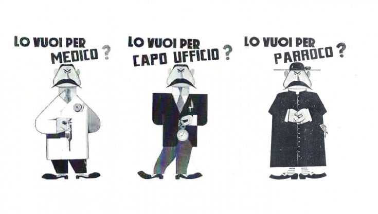 La serie di immagini ideate dall&rsquo;agenzia Catri per le elezioni del 1953. 