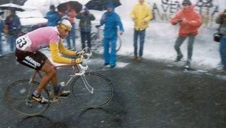 Franco Chioccioli sul Gavia nel 1988