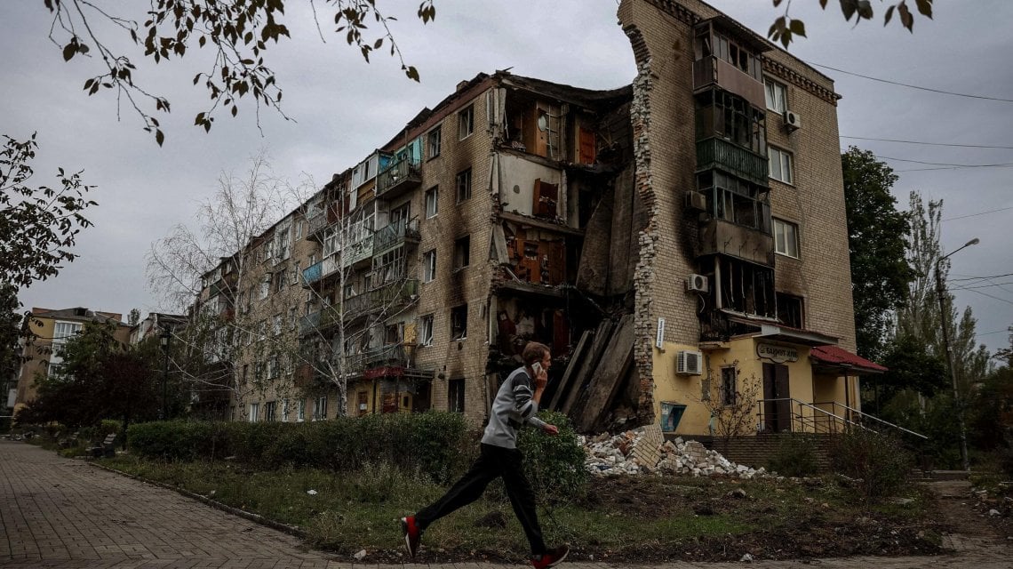Un edificio di Bakhmut