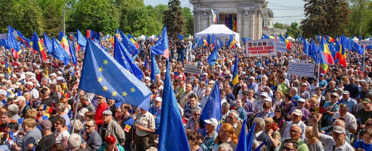 La manifestazione pro-Europa a Chisinau