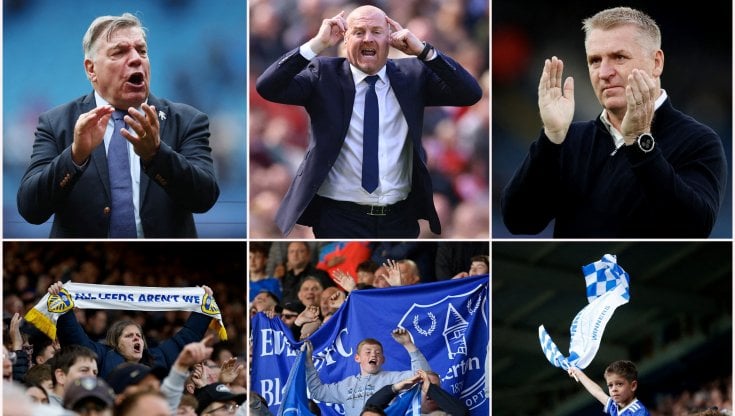 Sam Allardyce (Leeds), Sean Dyche (Everton) e Dean Smith (Leicester)