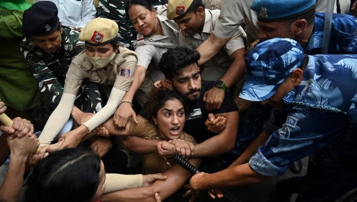 La protesta delle wrestler a Nuova Dehli
