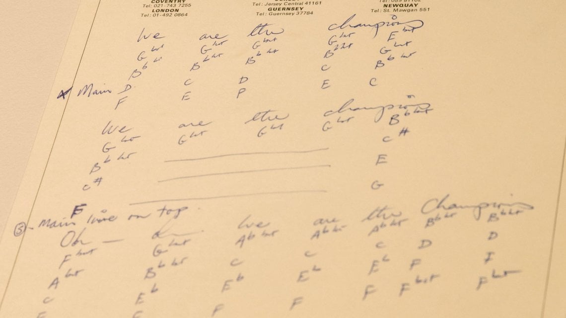 Il manoscritto di 'We are the champions'