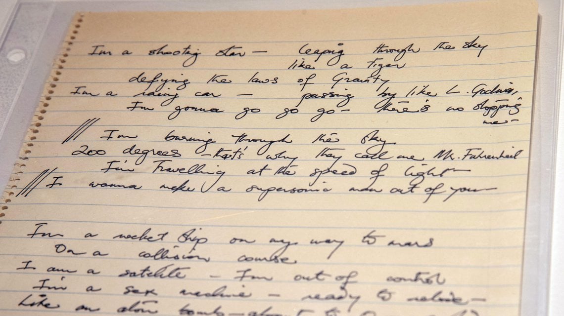 Il manoscritto di 'Don't stop me now'