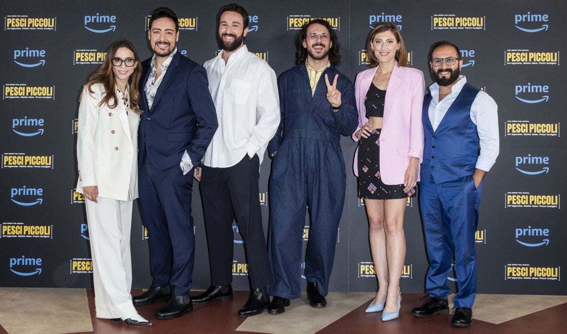 Da sinistra: Aurora Leone, Ciro Priello, Francesco Ebbasta, Gianluca Fru, Martina Tinnirello, Fabio Balsamo