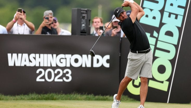 Brooks Koepka, vincitore dell'ultimo Pga Championship, in campo al LIV Golf Invitational al Trump National Golf Club