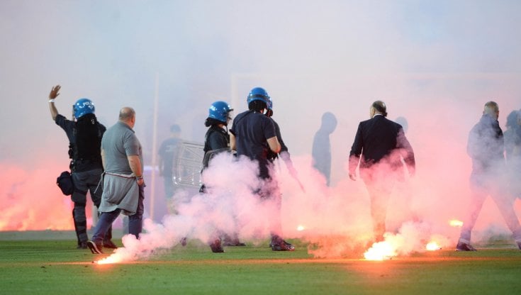 I tifosi del Brescia in campo