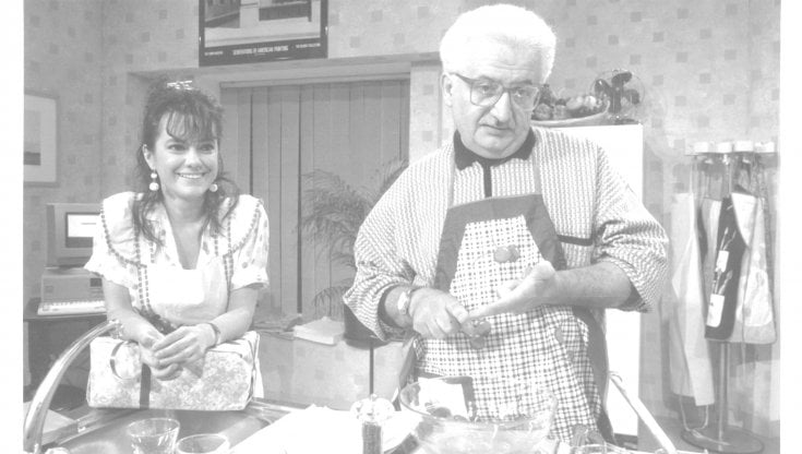 Bruno Gambarotta nel programma Cucina Gambarotta, estate 1988