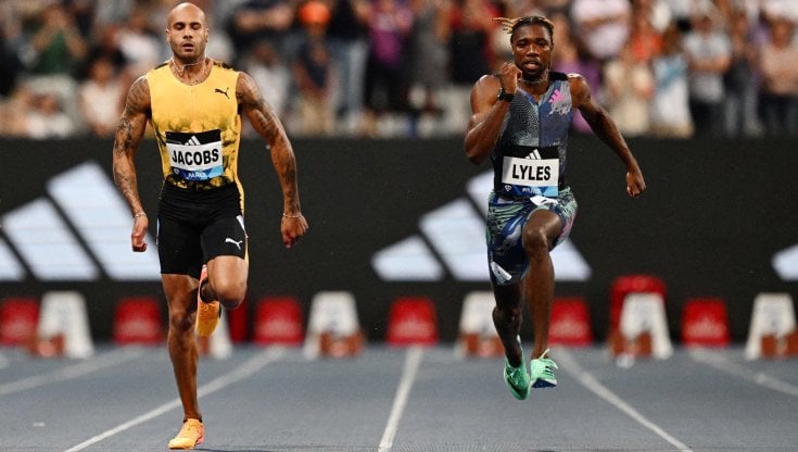 Marcell Jacobs a Parigi con Noah Lyles
