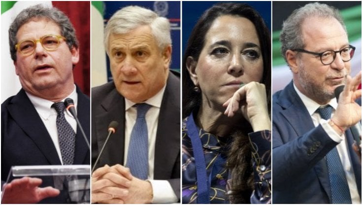 Da sinistra: Miccich&eacute;, Tajani, Ronzulli, Mul&eacute;