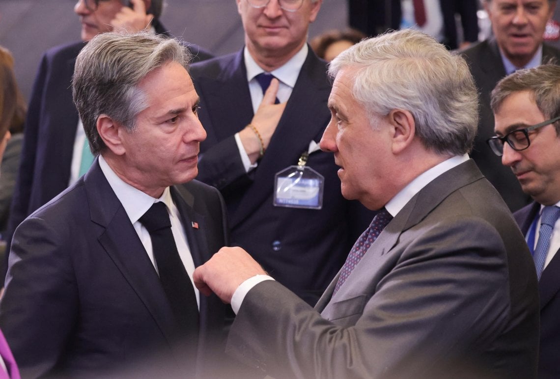 Antonio Tajani e il segretario di Stato americano Antony Blinken 