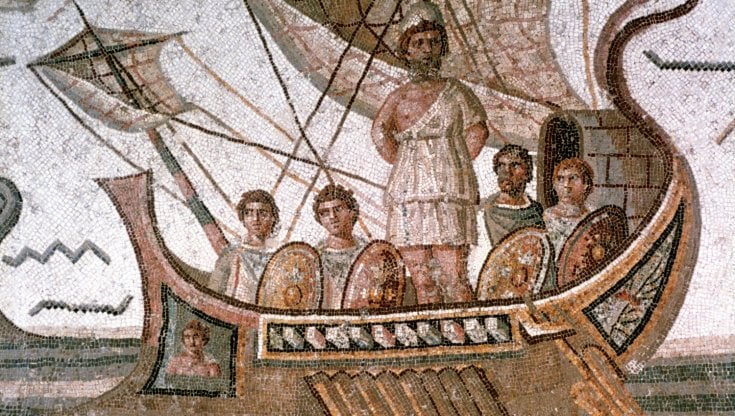 Ulisse e le sirene in un mosaico romano