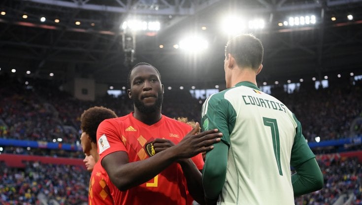 Lukaku e Courtois nel 2018, ai Mondiali di Russia