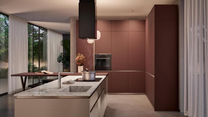 Bancone con rigature per la cucina Lumina di Scavolini

