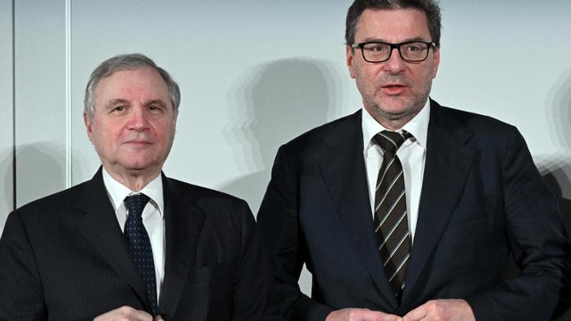 Il ministro dell'Economia Giancarlo Giorgetti &nbsp;e il governatore della Banca d'Italia Ignazio Visco
