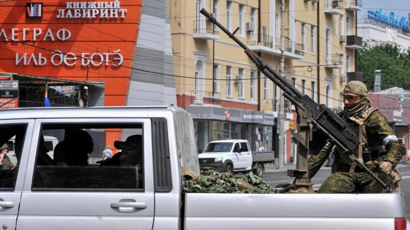 Miliziani del gruppo Wagner a Rostov, Russia, il 24 giugno 2023
