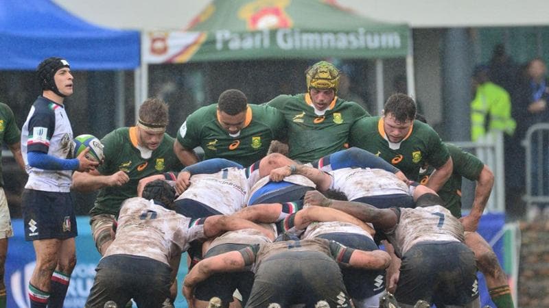 Una fase del match tra Italia e Sudafrica

