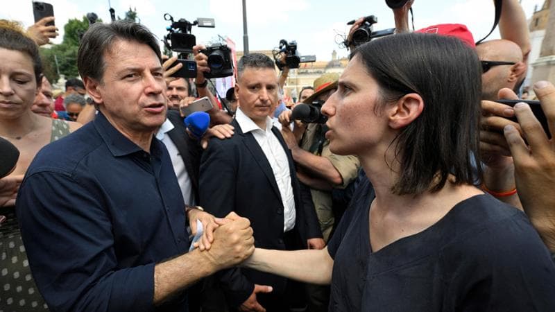 Giuseppe Conte e Elly Schlein&nbsp;
