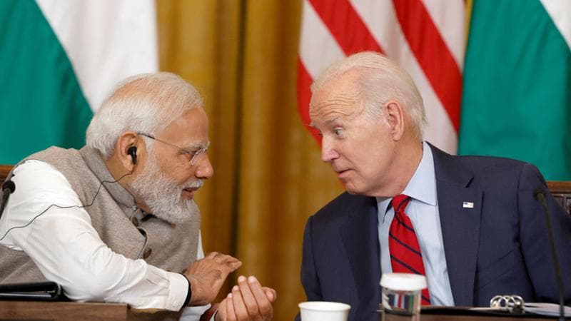 Washington, Stati Uniti: il primo ministro indiano Narendra Modi e il presidente americano Joe Biden&nbsp;
