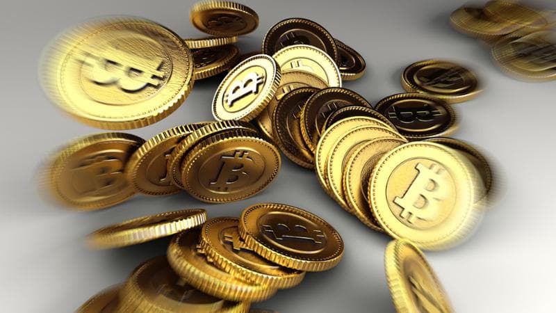 Stylized representation of Bitcoin, a digital currency.
