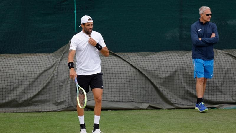 Berrettini in allenamento
