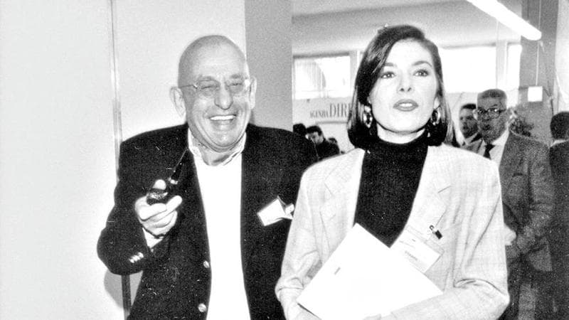 Bianca Berlinguer all'inizio della sua carriera in Rai, insieme a Sandro Curzi
