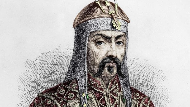 Un'incisione dell'imperatore mongolo Gengis Khan,&nbsp;vissuto tra il 1162 e il 1227
