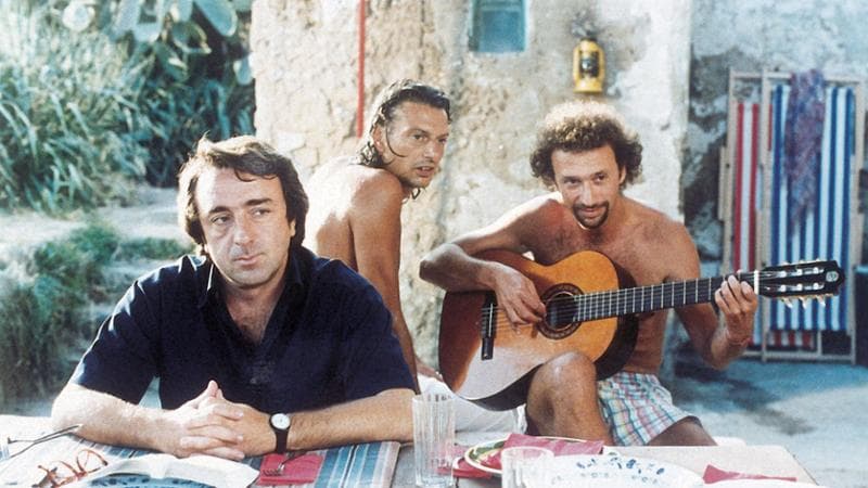 Orlando con Gigio Alberti e Silvio Vannucci in Ferie d'agosto di Paolo Virz&igrave;, 1996
