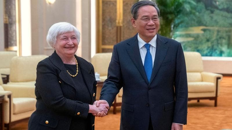 Usa-Cina, la segretaria del Tesoro Yellen a Pechino. E il premier Li Qiang vede finalmente “un arcobaleno” tra i due Paesi