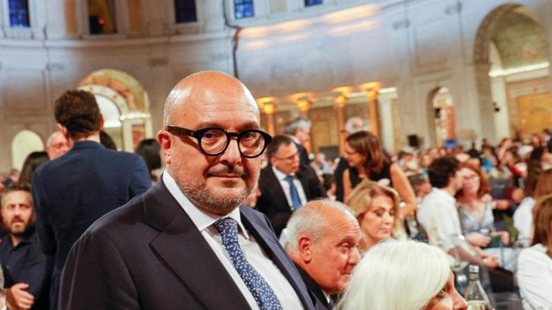 06/07/23 Roma. LXXVII edizione del Premio Strega. Nella foto il ministro della Cultura Gennaro Sangiuliano.