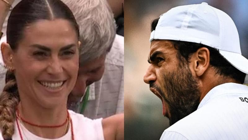 Melissa Satta e Matteo Berrettini a Wimbledon
