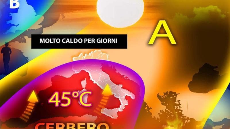 Previsioni meteo, l’anticiclone africano Cerbero ancora per una settimana: bollino rosso in 8 città