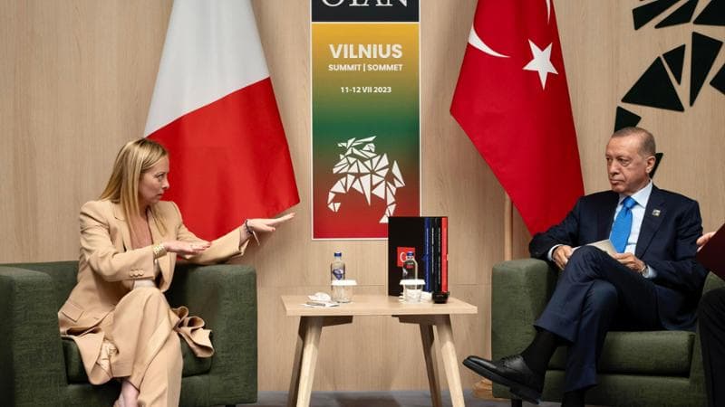 La presidente del Consiglio Giorgia Meloni e il presidente turco Recep Tayyp Erdogan
