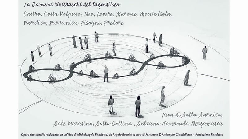Lo schizzo di Pistoletto del Terzo paradiso dell&rsquo;energia
