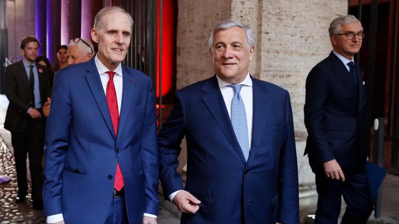 Christian Masset, a sinistra, e il ministro degli Esteri Antonio Tajani
