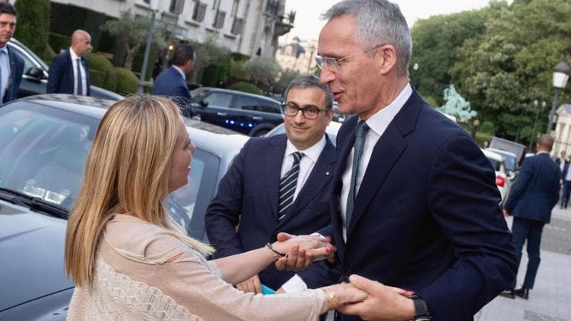 Meloni e&nbsp;Stoltenberg
