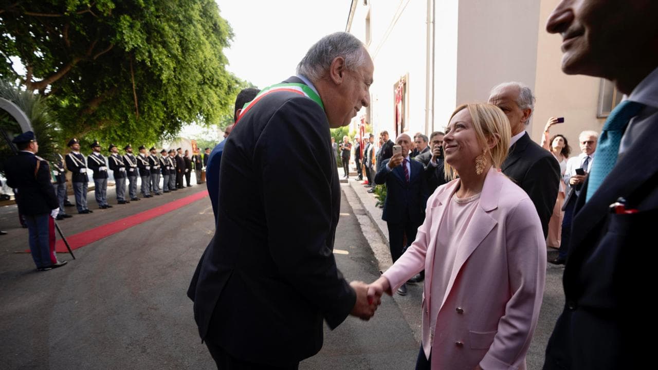 Giorgia Meloni e il sindaco di Palermo Roberto Lagalla&nbsp;
