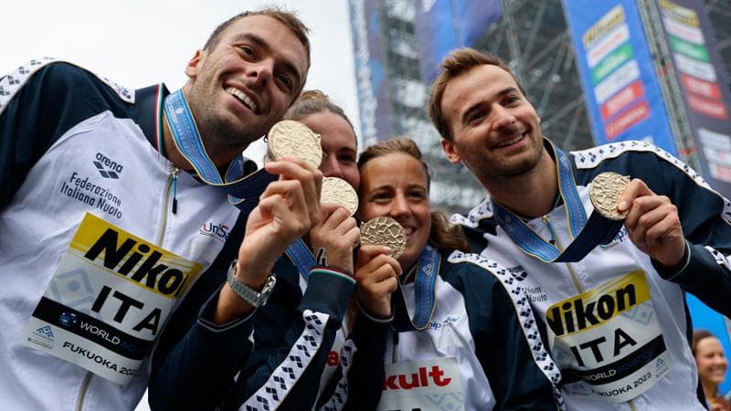 Mondiali di nuoto Fukuoka: Italia oro nella staffetta 4x1,5 km