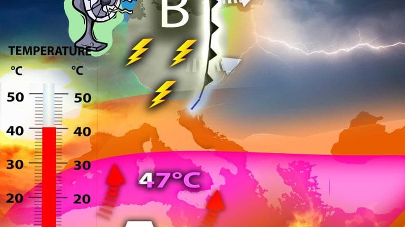 Previsioni meteo, caldo bestiale a 47,5°C di giorno e 30°C di notte: refrigerio solo al Nord da venerdì