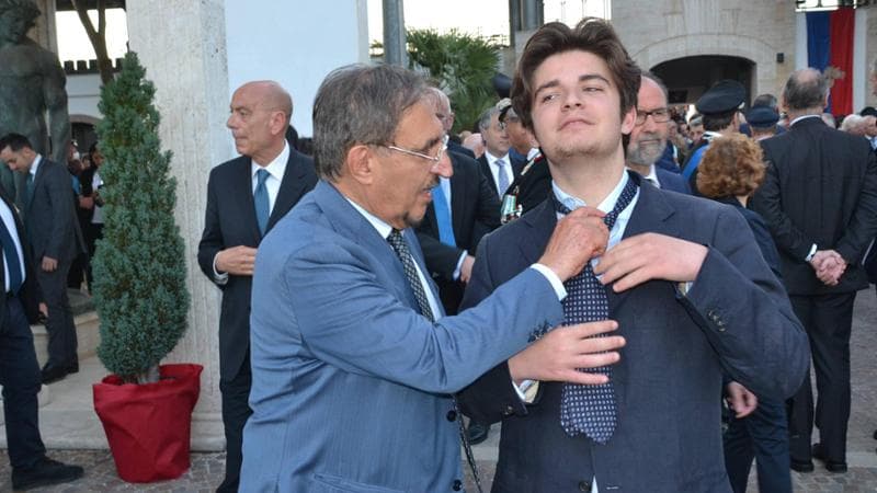Roma, Ignazio La Russa con il figlio Leonardo Apache
