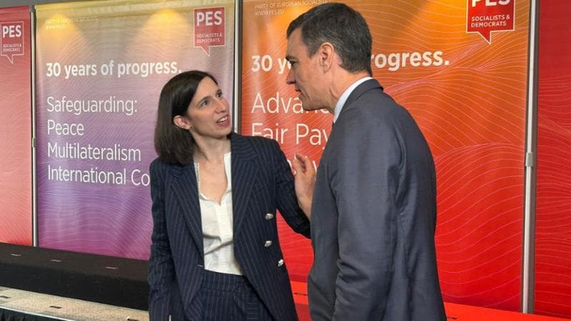 Elly Schlein e Pedro Sanchez&nbsp;
