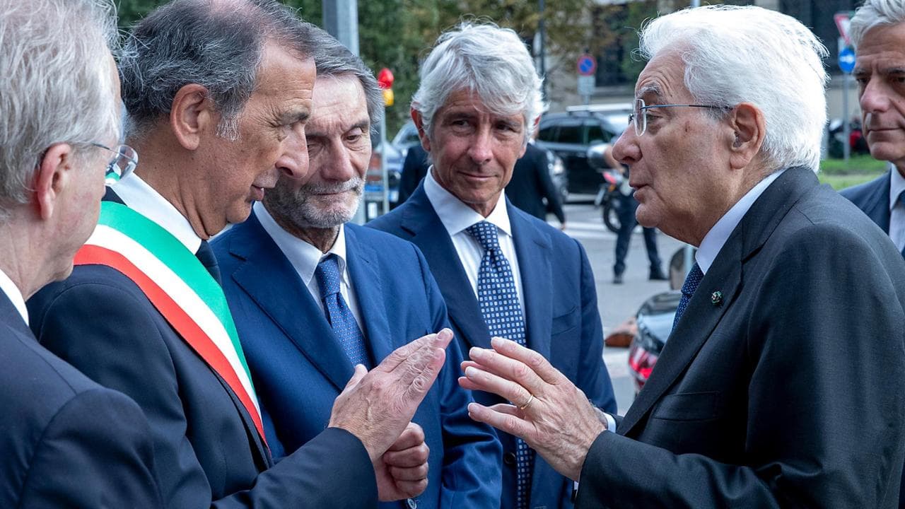 Il sindaco di Milano Sala, il ministro Abodi e il Presidente Mattarella
