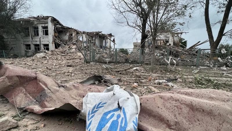 Palazzi distrutti dall'attacco russo a&nbsp;Orikhiv, Zaporizhzhia&nbsp;
